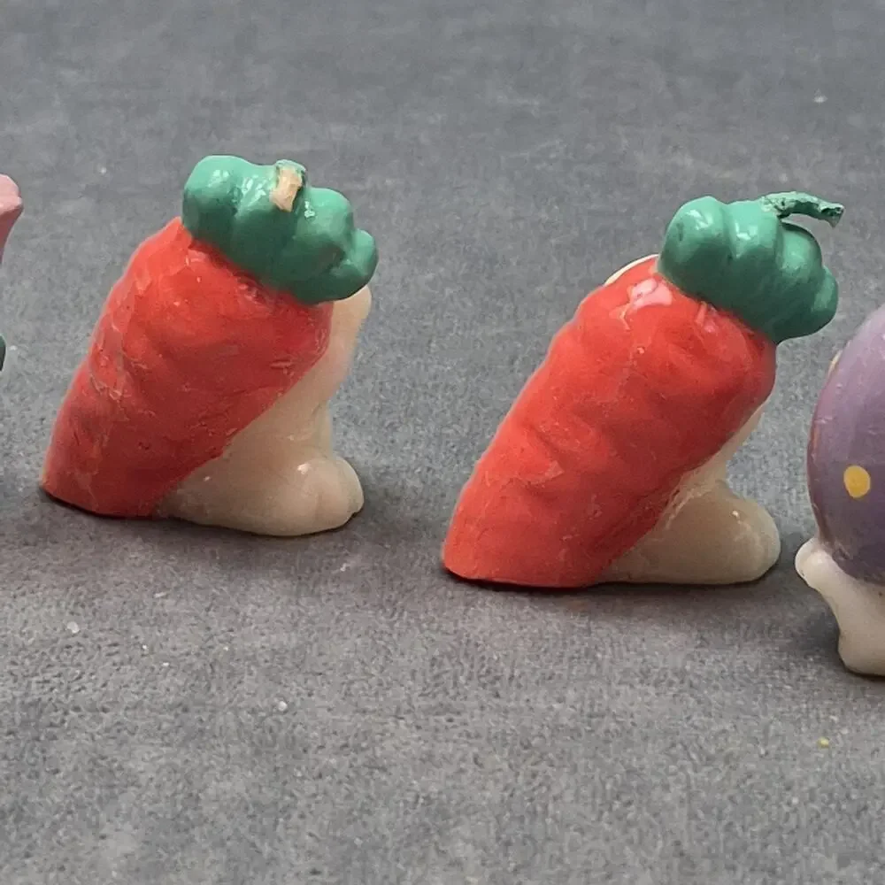RUSS Lot of 6 Vintage Easter Bunny Wax Mini Candles Unused 2